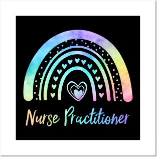 Nurse Practitioner NP Watercolor Rainbow Nursing Posters and Art